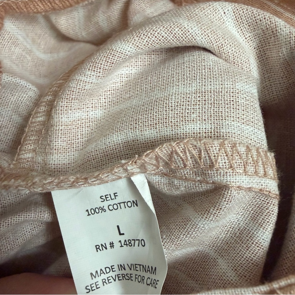 Sienna Sky Blush Pink White Striped Paperbag Tie Waist High-Rise Cotton Shorts - Picture 7 of 7